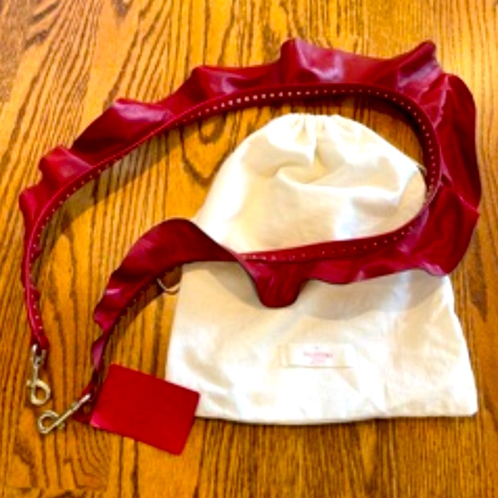 Valentino Garavani NWT red nappa leather bag guitar strap